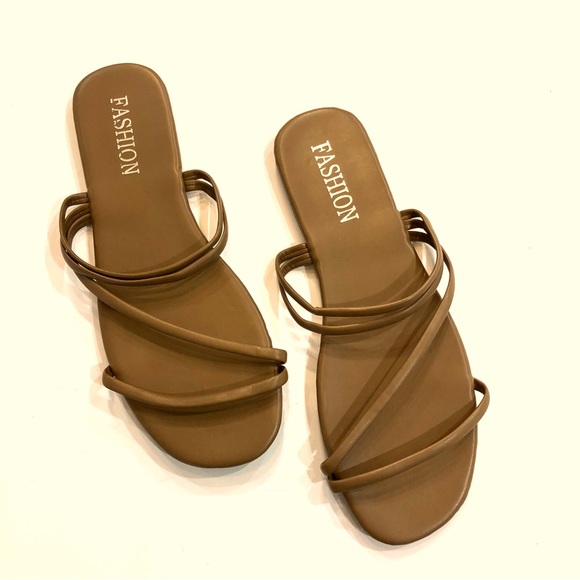 Never Worn Flat Strappy Sandals - Picture 2 of 3